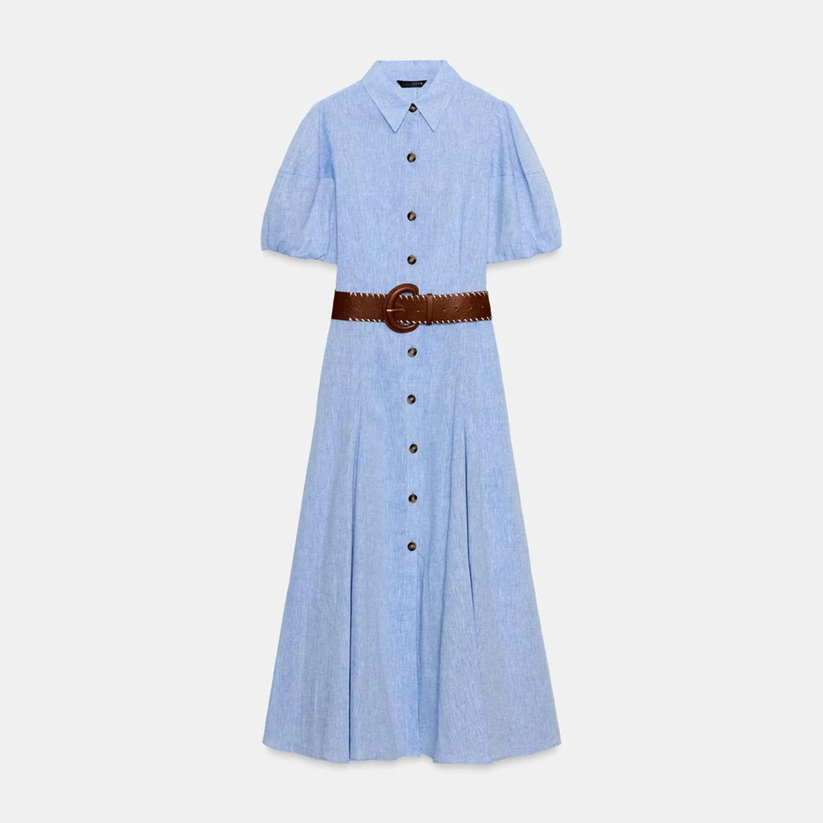پیراهن زارا کتان میدی با کمربند 3 پیراهن کتان میدی با کمربند ZARA - تصویر 1