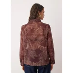پیراهن طرح‌دار  Burgundy Boho Shawl Patterned Unlined Yoryo Chiffon ترندیول میلا - تصویر 2